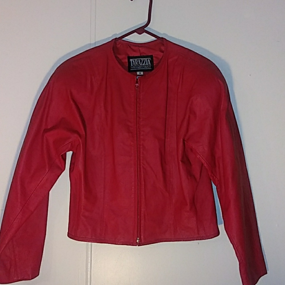 Red Tarazzia International Leather Jacket